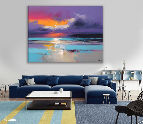 Abstract Landscape Paintings, Modern Abstract Wall Art, Extra Large Canvas Painting for Dining Room, Original Canvas Wall Art Paintings-Grace Painting Crafts
