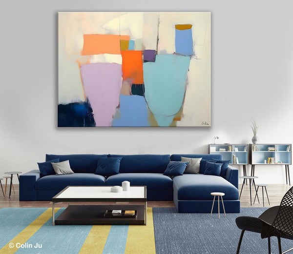 Simple Wall Painting Ideas for Living Room, Extra Large Painting on Canvas, Contemporary Acrylic Art, Original Abstract Wall Art Paintings-Grace Painting Crafts