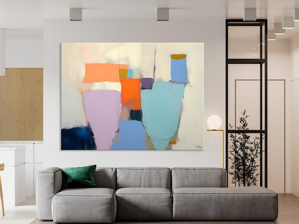 Simple Wall Painting Ideas for Living Room, Extra Large Painting on Canvas, Contemporary Acrylic Art, Original Abstract Wall Art Paintings-Grace Painting Crafts
