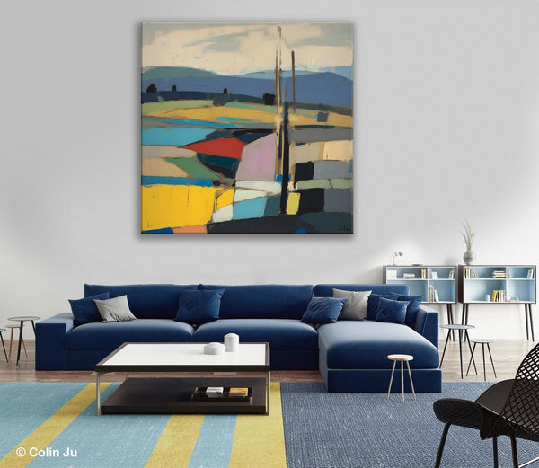 Original Landscape Wall Art Paintings, Abstract Wall Art Painting for Living Room, Landscape Canvas Paintings, Acrylic Painting on Canvas-Grace Painting Crafts