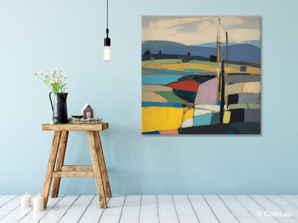 Original Landscape Wall Art Paintings, Abstract Wall Art Painting for Living Room, Landscape Canvas Paintings, Acrylic Painting on Canvas-Grace Painting Crafts