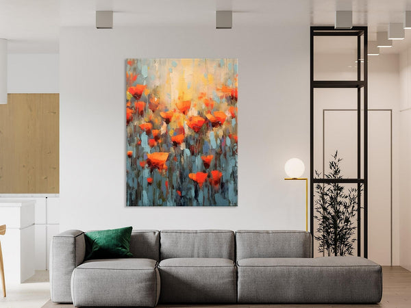 Flower Abstract Painting, Heavy Texture Wall Art, Acrylic Painting on Canvas, Canvas Painting Ideas for Dining Room, Original Abstract Art-Grace Painting Crafts