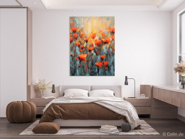 Flower Abstract Painting, Heavy Texture Wall Art, Acrylic Painting on Canvas, Canvas Painting Ideas for Dining Room, Original Abstract Art-Grace Painting Crafts