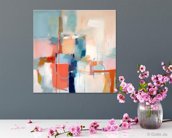 Canvas Paintings, Large Abstract Art for Bedroom, Simple Modern Acrylic Artwork, Modern Original Abstract Wall Art, Contemporary Canvas Art-Grace Painting Crafts