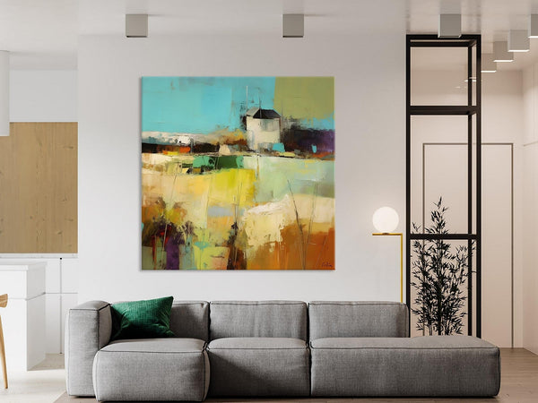 Landscape Canvas Paintings, Landscape Acrylic Art, Original Abstract Art, Hand Painted Canvas Art, Large Landscape Paintings for Living Room-Grace Painting Crafts