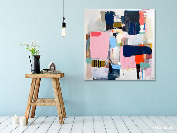 Modern Original Abstract Wall Art, Contemporary Canvas Art, Canvas Paintings, Large Abstract Art for Bedroom, Simple Modern Acrylic Artwork-Grace Painting Crafts