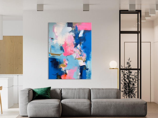 Large Abstract Painting for Bedroom, Oversized Canvas Wall Art Paintings, Original Modern Artwork, Contemporary Acrylic Painting on Canvas-Grace Painting Crafts