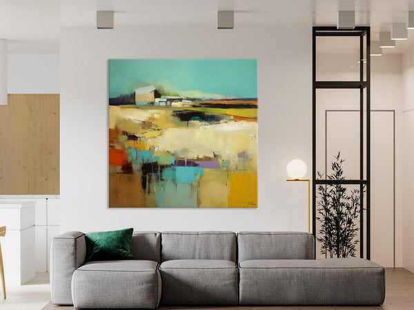 Large Landscape Canvas Paintings, Hand Painted Canvas Art, Landscape Acrylic Art, Original Abstract Art, Landscape Paintings for Living Room-Grace Painting Crafts
