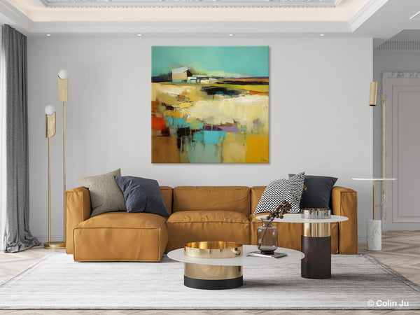 Large Landscape Canvas Paintings, Hand Painted Canvas Art, Landscape Acrylic Art, Original Abstract Art, Landscape Paintings for Living Room-Grace Painting Crafts