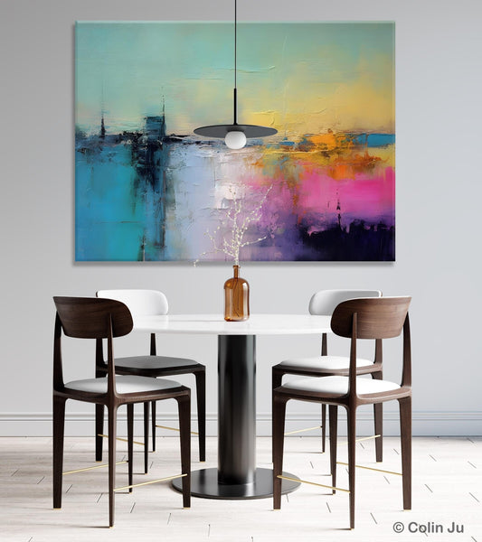 Hand Painted Original Canvas Wall Art, Abstract Landscape Paintings for Bedroom, Modern Landscape Artwork, Contemporary Acrylic Paintings-Grace Painting Crafts