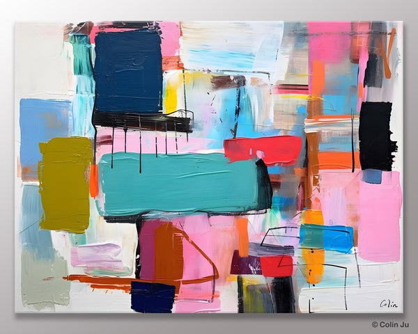 Original Abstract Art Paintings, Hand Painted Canvas Art, Acrylic Painting on Canvas, Large Canvas Art for Sale, Large Painting for Bedroom-Grace Painting Crafts