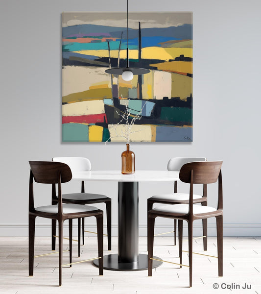 Landscape Canvas Art, Original Abstract Art, Hand Painted Canvas Art, Abstract Landscape Painting, Large Abstract Painting for Living Room-Grace Painting Crafts
