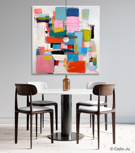 Original Abstract Wall Art, Geometric Modern Acrylic Art, Large Abstract Art for Bedroom, Modern Canvas Paintings, Contemporary Canvas Art-Grace Painting Crafts