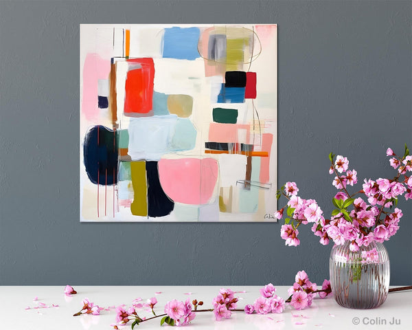 Modern Canvas Paintings, Large Abstract Painting for Bedroom, Original Abstract Wall Art, Modern Acrylic Artwork, Contemporary Canvas Art-Grace Painting Crafts