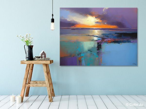 Landscape Canvas Paintings for Living Room, Original Landscape Paintings, Extra Large Modern Wall Art Paintings, Acrylic Painting on Canvas-Grace Painting Crafts