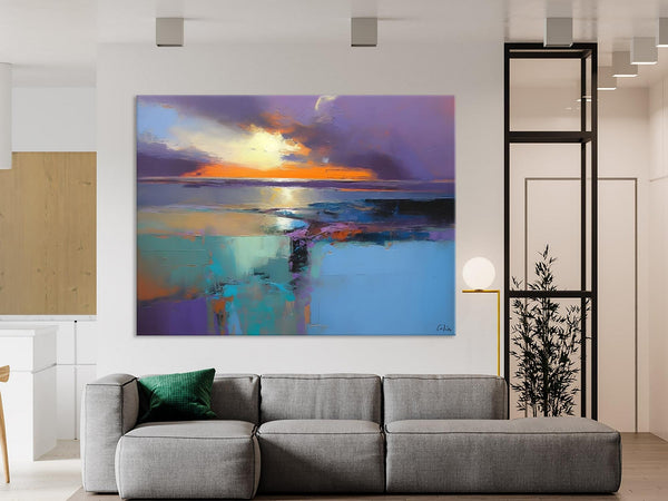Landscape Canvas Paintings for Living Room, Original Landscape Paintings, Extra Large Modern Wall Art Paintings, Acrylic Painting on Canvas-Grace Painting Crafts