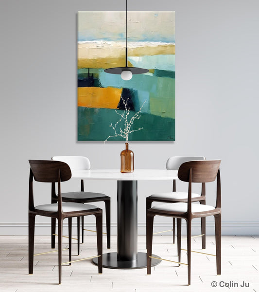 Large Geometric Abstract Painting, Landscape Canvas Paintings for Bedroom, Acrylic Painting on Canvas, Original Landscape Abstract Painting-Grace Painting Crafts