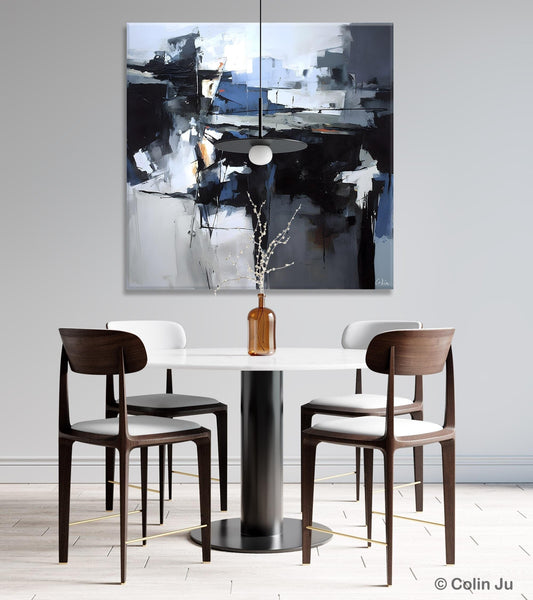 Original Modern Wall Art on Canvas, Black Contemporary Canvas Art, Modern Acrylic Artwork for Sale, Large Abstract Painting for Bedroom-Grace Painting Crafts