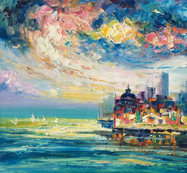 Original Landscape Paintings, Cityscape Painting, Custom Large Canvas Paintings, Modern Paintings on Canvas-Grace Painting Crafts