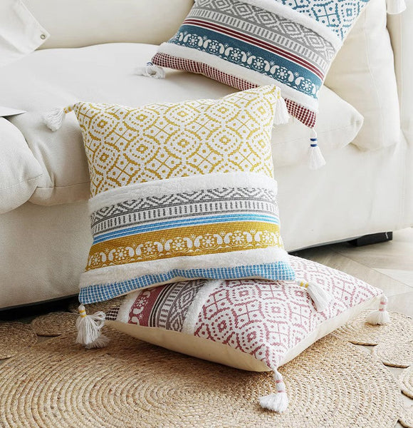 Contemporary Decorative Pillow Covers, Modern Decorative Pillow for Interior Design, Geometric Modern Sofa Pillows for Bedroom, Modern Square Pillows for Couch-Grace Painting Crafts