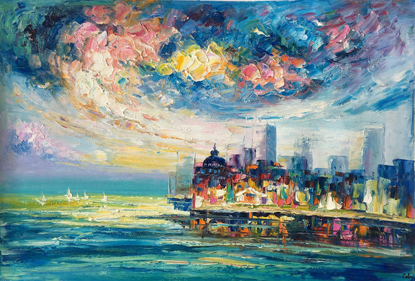Original Landscape Paintings, Cityscape Painting, Custom Large Canvas Paintings, Modern Paintings on Canvas-Grace Painting Crafts