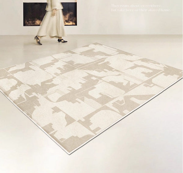 Soft Modern Rug for Living Room, Large Modern Rugs for Living Room, Bedroom Floor Rugs, Geometric Contemporary Rugs for Dining Room-Grace Painting Crafts