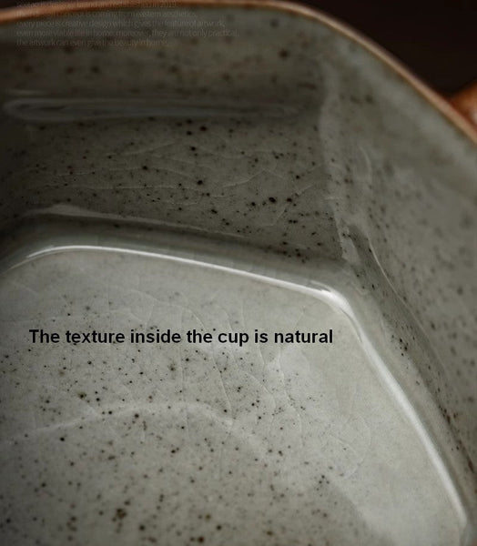 Modern Handmade Pottery Coffee Cup, Creative Ceramic Coffee Cup with Saucer, Unique Tea Cup and Saucer, Tea Cup Set for Afternoon Tea-Grace Painting Crafts