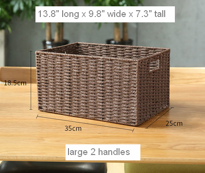 Large Woven Straw Storage Basket, Storage Basket for Bedroom, Rectangle Storage Basket, Picnic Storage Basket, Storage Basket for Toys-Grace Painting Crafts