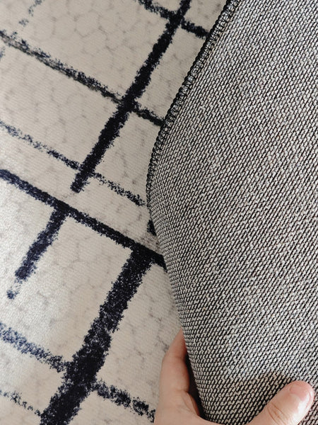 Modern Rugs for Living Room, Black Contemporary Modern Rugs, Modern Rugs for Dining Room, Abstract Contemporary Rugs Next to Bed-Grace Painting Crafts