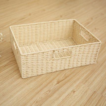 Woven Straw basket, Storage Basket, Rectangle Basket, Picnic Basket-Grace Painting Crafts