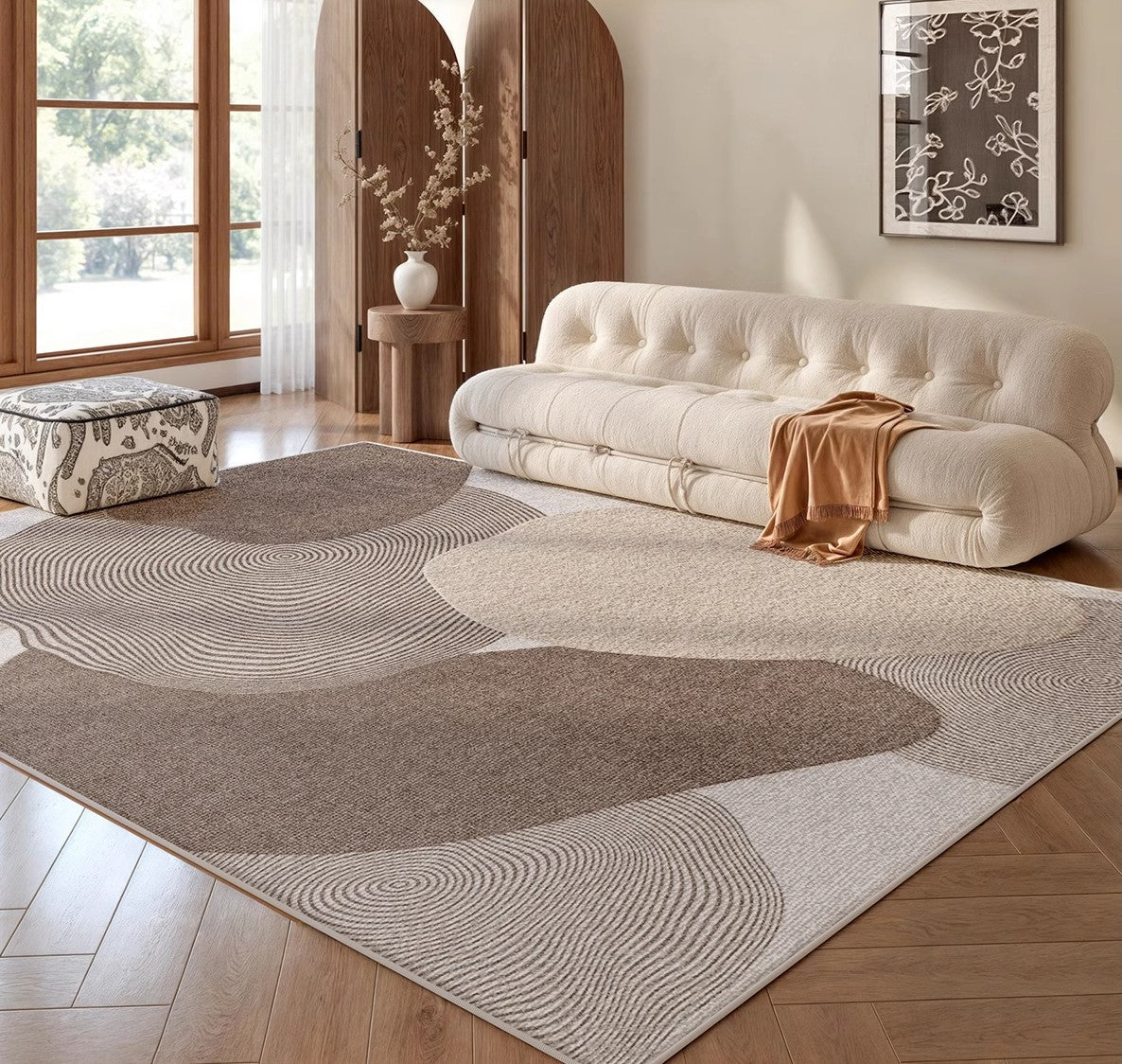 Living Room Modern Rugs, Modern Living Room Rug Placement Ideas, Extra Large Contemporary Area Rugs for Bedroom, Dining Room Floor Carpets-Grace Painting Crafts
