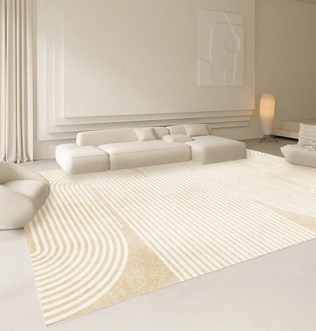 Dining Room Modern Rugs, Thick Soft Modern Rugs for Living Room, Cream Color Modern Living Room Rugs, Contemporary Rugs for Bedroom-Grace Painting Crafts