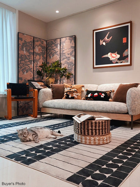 Modern Rugs for Dining Room, Mid Century Modern Rugs Next to Bed, Thick Contemporary Rugs for Bedroom, Modern Carpets for Living Room-Grace Painting Crafts