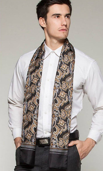 Long Men Silk Scarf, High Quality Silk Necktie, Business Silk Scarf Men, Silk Scarf For Suit, British Style Long Scarf, Luxury Silk Neck Scarf, Mens Spring Autumn Scarf, Formal Wear Silk Scarf-Grace Painting Crafts