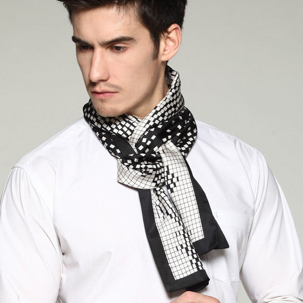 High Quality Silk Necktie, Business Silk Scarf Men, Long Men Silk Scarf, Silk Scarf For Suit, British Style Long Scarf, Luxury Silk Neck Scarf, Mens Spring Autumn Scarf, Formal Wear Silk Scarf-Grace Painting Crafts