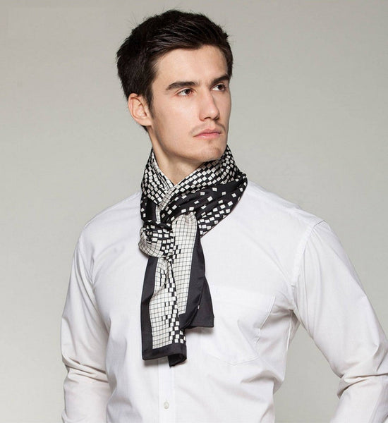 High Quality Silk Necktie, Business Silk Scarf Men, Long Men Silk Scarf, Silk Scarf For Suit, British Style Long Scarf, Luxury Silk Neck Scarf, Mens Spring Autumn Scarf, Formal Wear Silk Scarf-Grace Painting Crafts