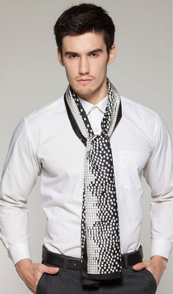 High Quality Silk Necktie, Business Silk Scarf Men, Long Men Silk Scarf, Silk Scarf For Suit, British Style Long Scarf, Luxury Silk Neck Scarf, Mens Spring Autumn Scarf, Formal Wear Silk Scarf-Grace Painting Crafts