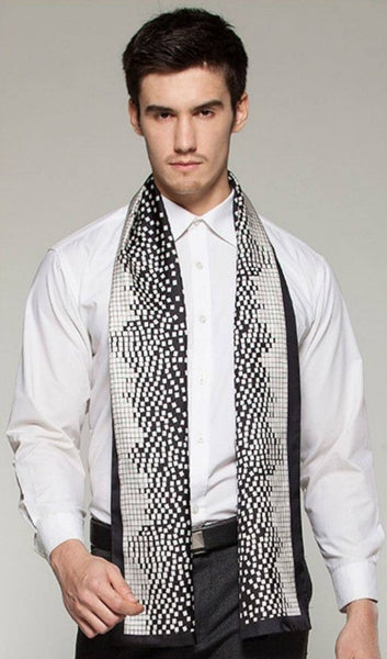 High Quality Silk Necktie, Business Silk Scarf Men, Long Men Silk Scarf, Silk Scarf For Suit, British Style Long Scarf, Luxury Silk Neck Scarf, Mens Spring Autumn Scarf, Formal Wear Silk Scarf-Grace Painting Crafts