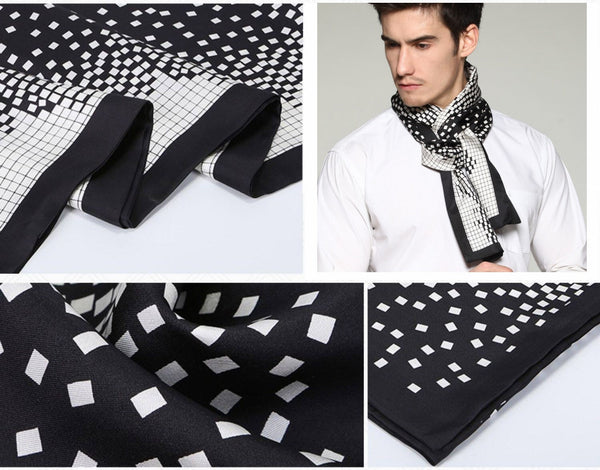 High Quality Silk Necktie, Business Silk Scarf Men, Long Men Silk Scarf, Silk Scarf For Suit, British Style Long Scarf, Luxury Silk Neck Scarf, Mens Spring Autumn Scarf, Formal Wear Silk Scarf-Grace Painting Crafts