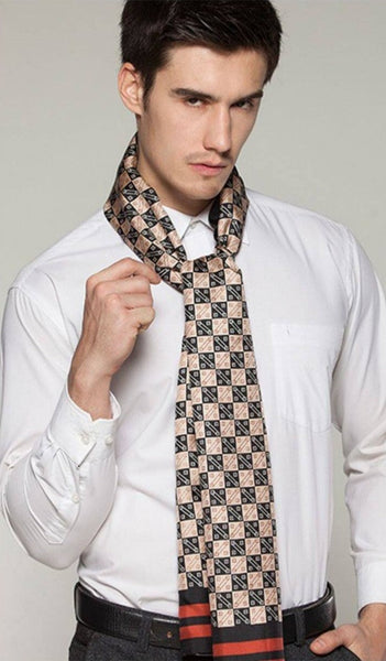 Business Silk Scarf Men, Long Silk Scarf for Men, Silk Scarf For Suit, High Quality Silk Necktie, British Style Long Scarf, Luxury Silk Neck Scarf, Mens Spring Autumn Scarf, Formal Wear Silk Scarf-Grace Painting Crafts
