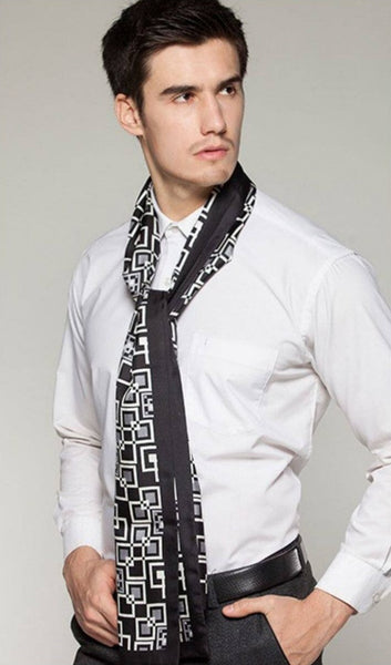 Silk Scarf For Suit, High Quality Silk Necktie, British Style Long Scarf, Business Silk Scarf Men, Long Silk Scarf for Men, Luxury Silk Neck Scarf, Mens Spring Autumn Scarf, Formal Wear Silk Scarf-Grace Painting Crafts
