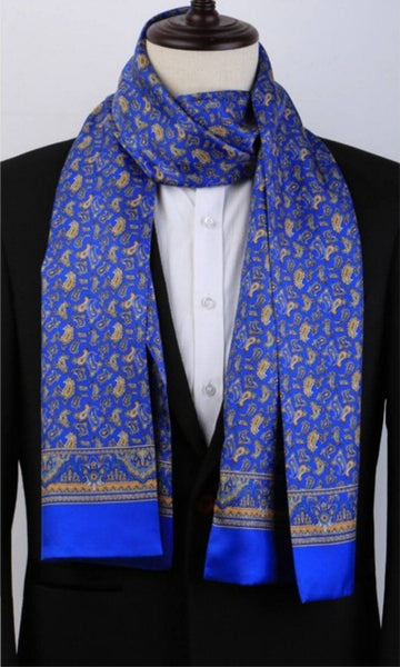 Luxury Silk Neck Scarf, Formal Wear Silk Scarf, British Style Long Scarf, Mens Thin Silk Scarf, Mens Spring Autumn Scarf, Business Silk Scarf Men, Silk Scarf For Suit-Grace Painting Crafts