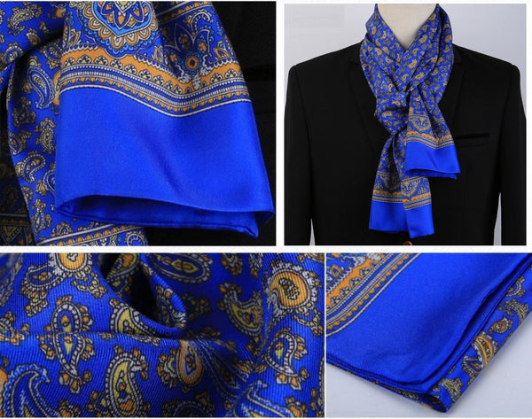 Luxury Silk Neck Scarf, Formal Wear Silk Scarf, British Style Long Scarf, Mens Thin Silk Scarf, Mens Spring Autumn Scarf, Business Silk Scarf Men, Silk Scarf For Suit-Grace Painting Crafts