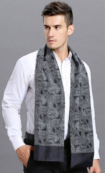 Formal Wear Silk Scarf, Silk Ascot For Men, Lightweight Silk Scarf Men, Silk Neckerchief For Business, Mens Dress Silk Scarf, Elegant Silk Scarf Mens, Skinny Silk Scarf Men-Grace Painting Crafts