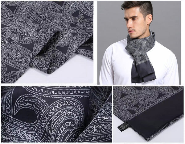 Formal Wear Silk Scarf, Silk Ascot For Men, Lightweight Silk Scarf Men, Silk Neckerchief For Business, Mens Dress Silk Scarf, Elegant Silk Scarf Mens, Skinny Silk Scarf Men-Grace Painting Crafts