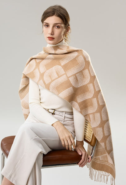 Elegant Scarf, Holiday Women Scarf, Cold Weather Scarf, Fashion Designer Scarf, Modern Wool Scarf, Warm Winter Scarf, Soft Cashmere Scarf for Women-Grace Painting Crafts