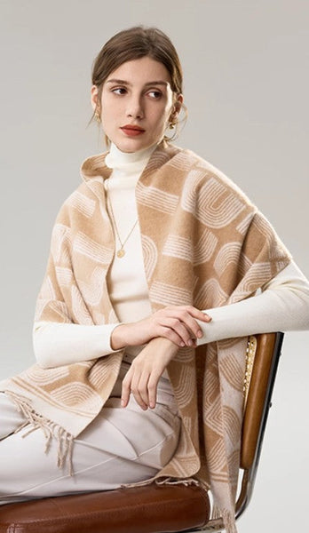 Elegant Scarf, Holiday Women Scarf, Cold Weather Scarf, Fashion Designer Scarf, Modern Wool Scarf, Warm Winter Scarf, Soft Cashmere Scarf for Women-Grace Painting Crafts