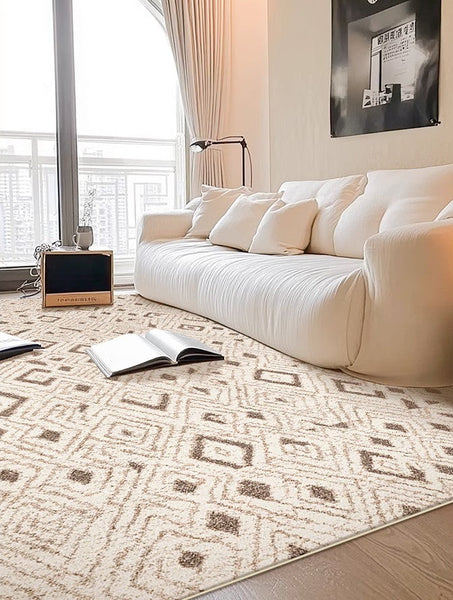 Contemporary Area Rugs for Bedroom, Geometric Modern Rugs for Dining Room, Dining Room Floor Carpets, Mid Century Modern Living Room Rugs-Grace Painting Crafts