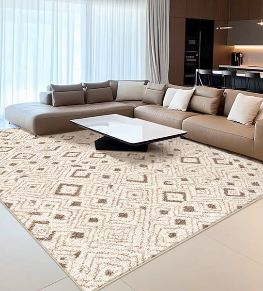 Geometric Modern Rugs for Dining Room, Contemporary Area Rugs for Bedroom, Dining Room Floor Carpets, Mid Century Modern Living Room Rugs-Grace Painting Crafts