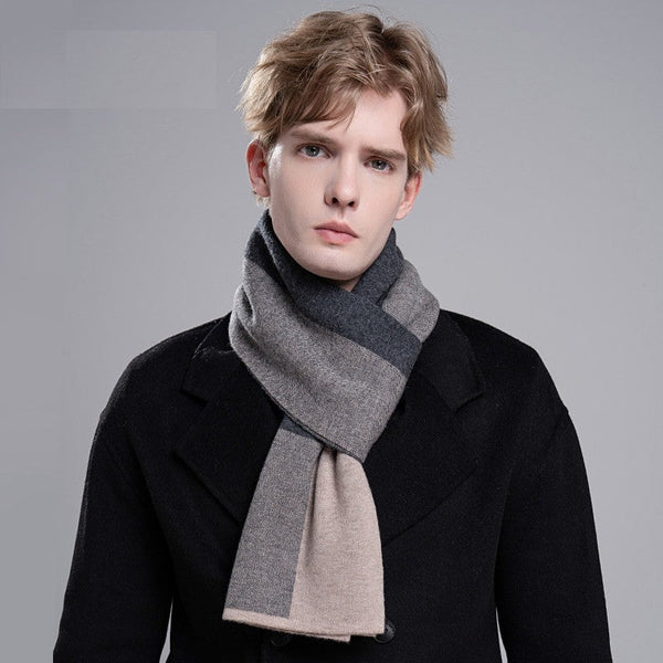 Men's Winter Scarf, Formal Men Scarf Styles, Thick Wool Scarf for Men, Modern Casual Scarf Men, Men's Wool Scarf Winter, Business Wool Scarf for Gentleman-Grace Painting Crafts